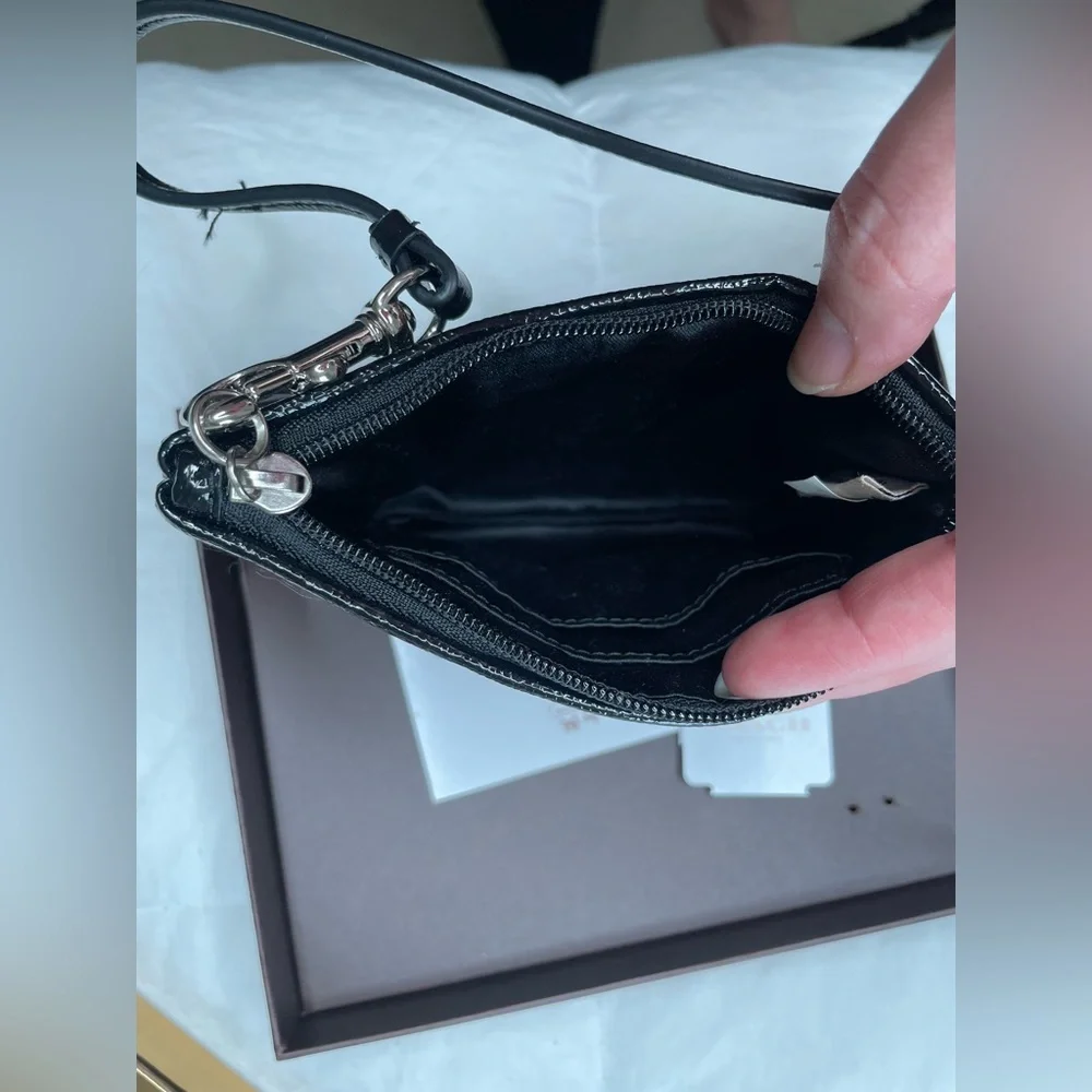 COACH 12cm signature small wristlet wallet black jacquard pattern - Picture 5 of 7